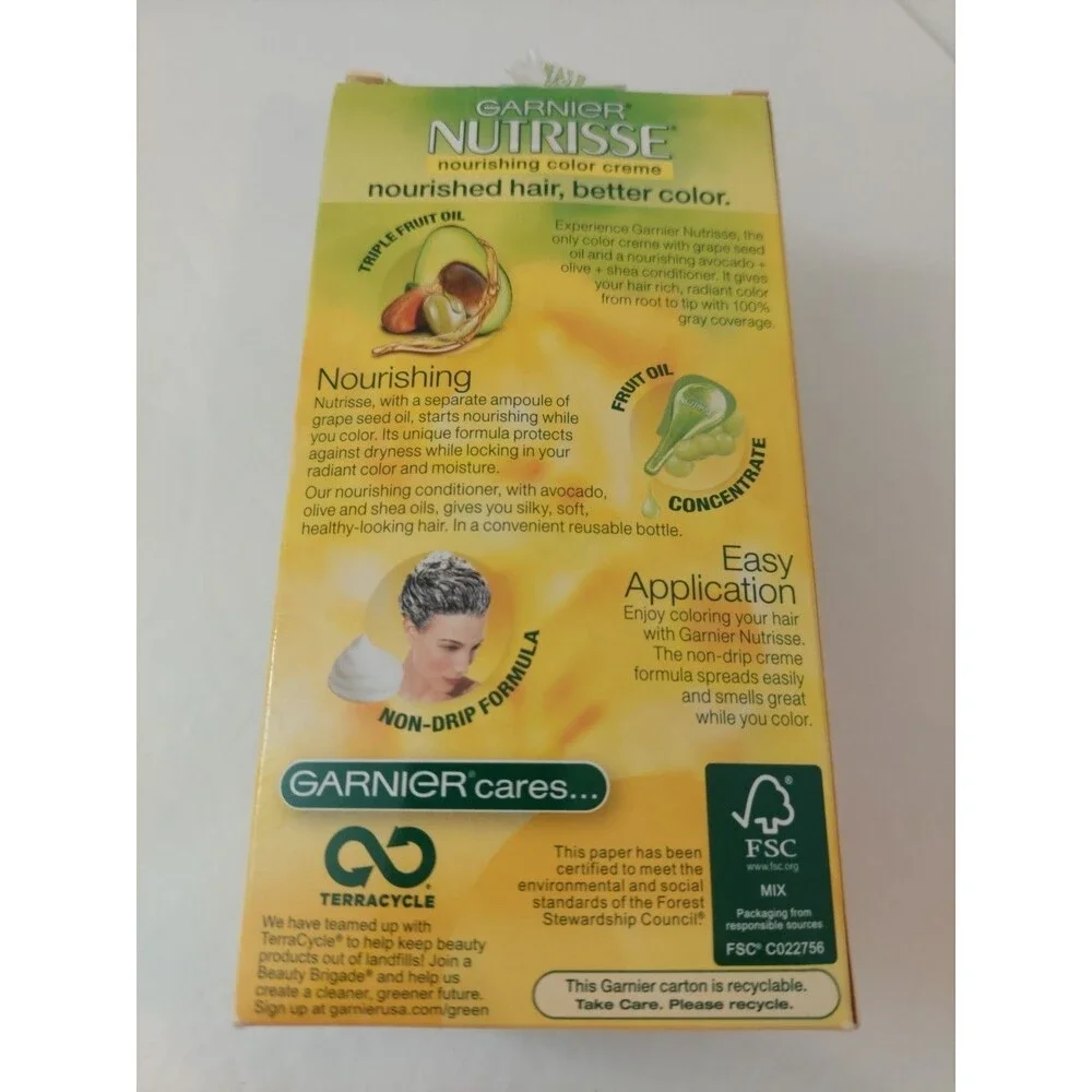 Garnier Nutrisse Color Creme #415 Soft Mahogany Dark Brown Hair Coloring 1 Kit